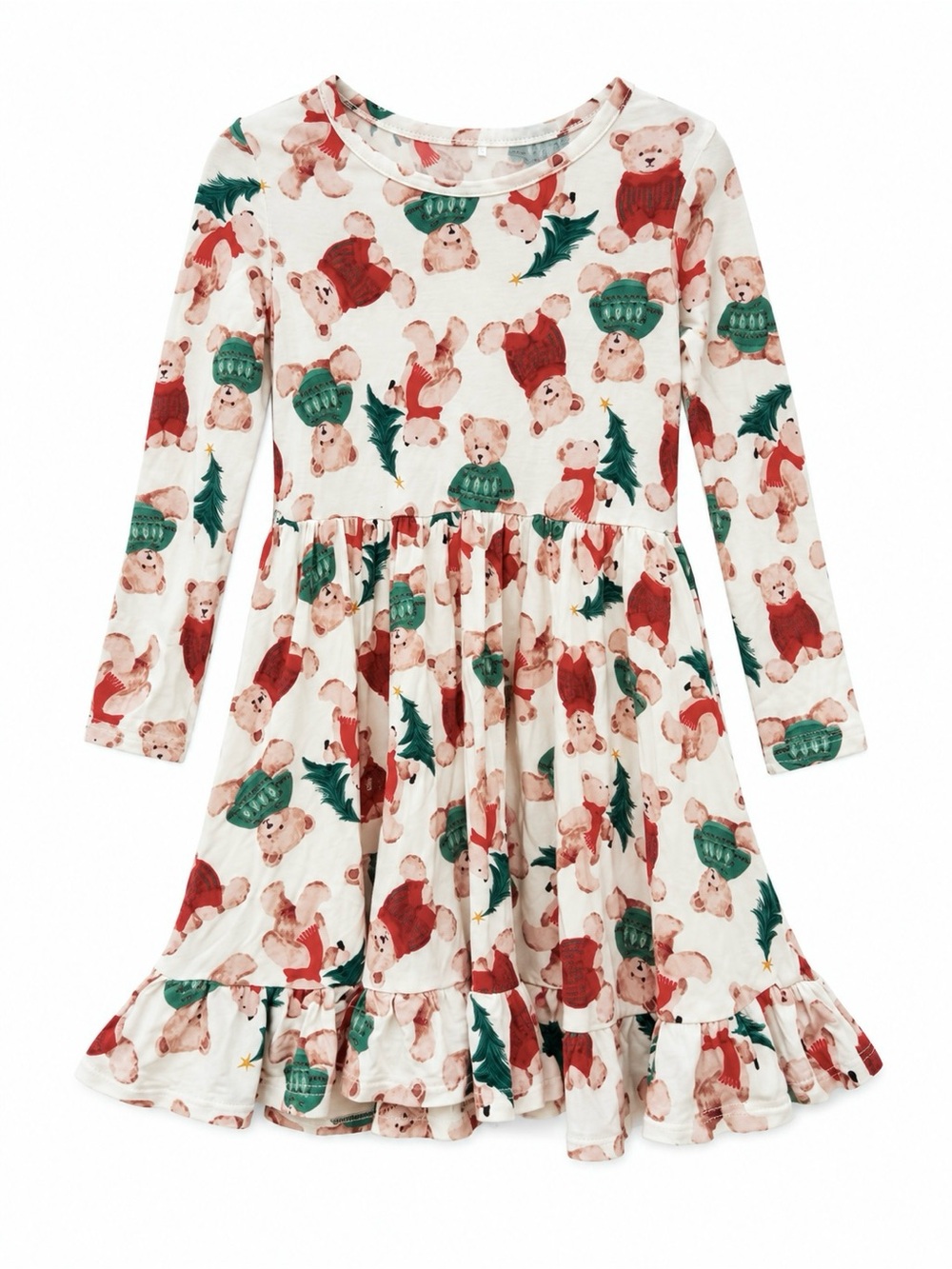 Posh Peanut Christmas Teddy Bear Twirl Dress Size 3-4Y Holiday
